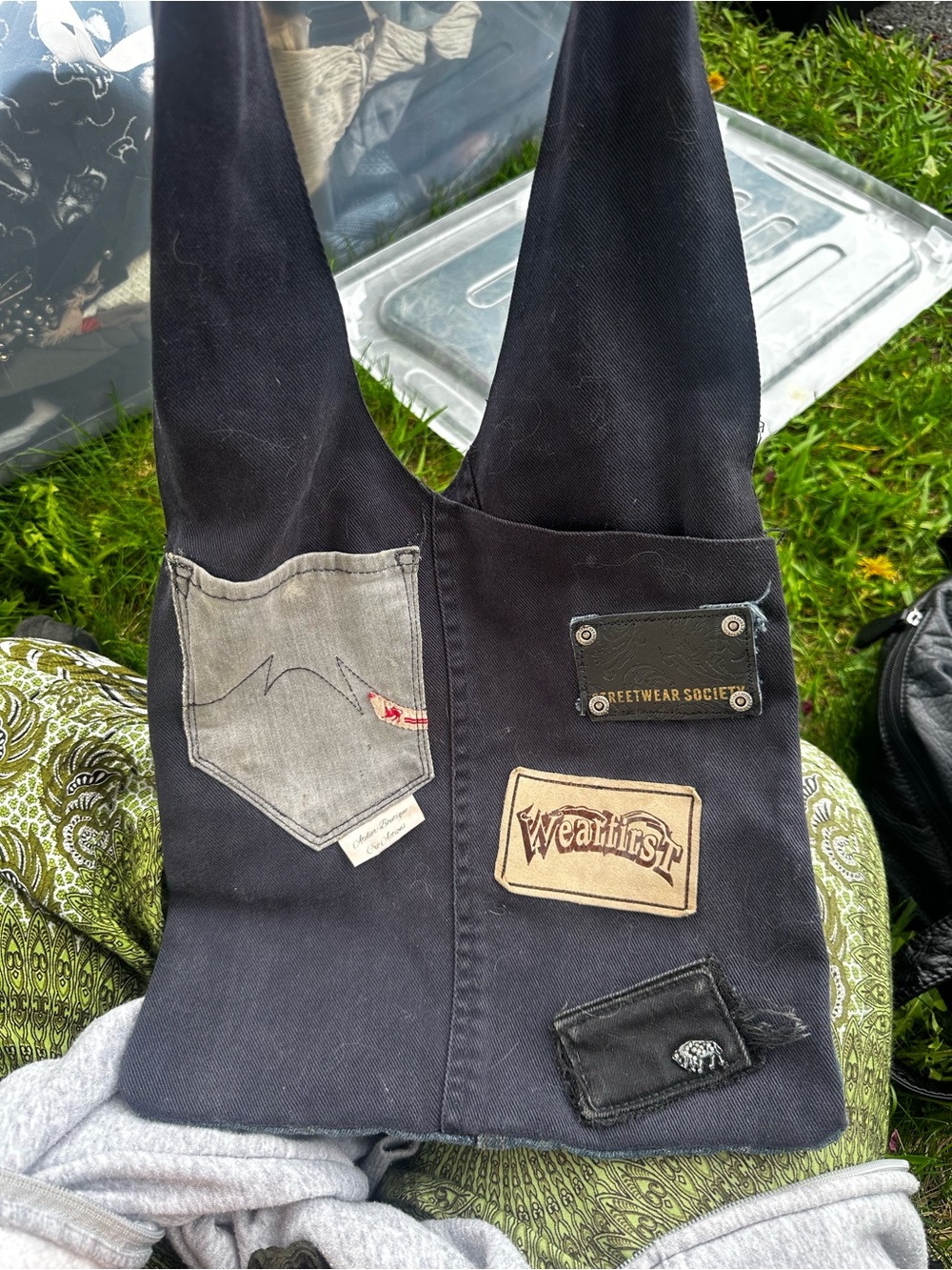 HANDMADE Tote Bag with Patch Details